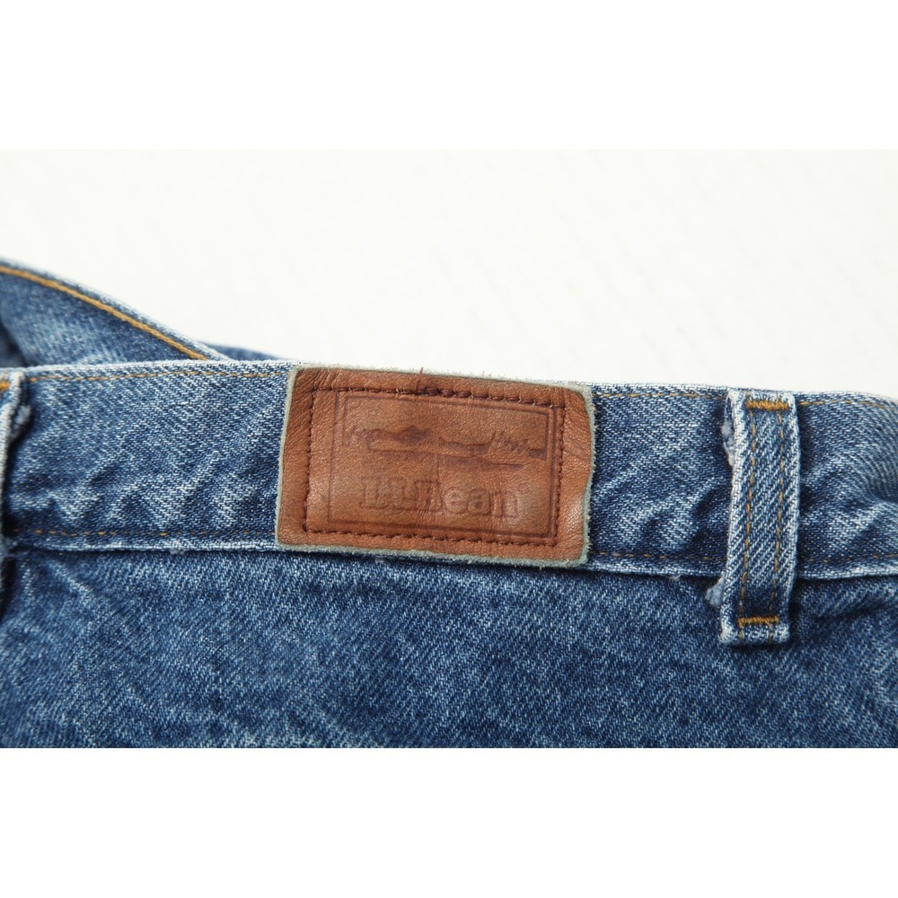 Vintage L.L. Bean Double L Jeans Womens 28x28 Blue Fleece Lined Relaxed Fit 90s - Picture 5 of 16
